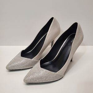 Aldo silver white heels 👠